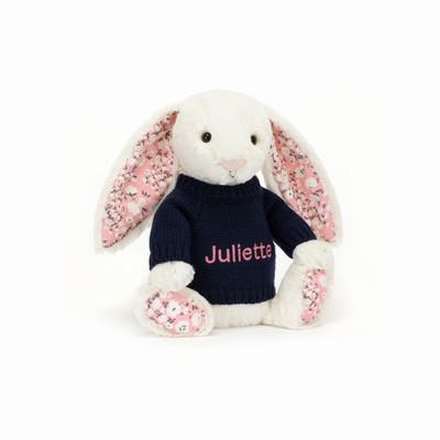 Jellycat Blossom Cherry Bunny with Navy Jumper UK | 76519GUQV